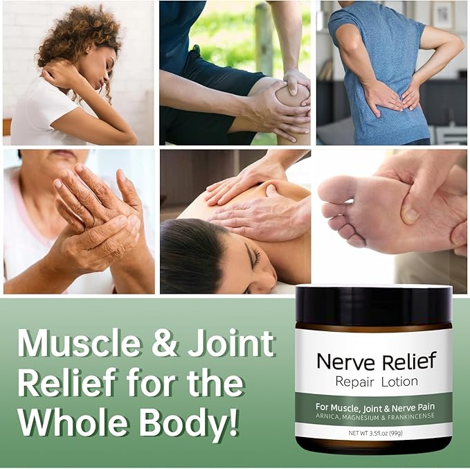 Alcura Nerve Cream, Natural Arnica Gently Soothing Body Joint, Knee, Lumbar, Neck, Hand and Foot Massage Care Cream.