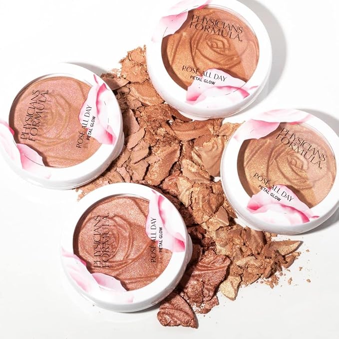 Physicians Formula Rosé All Day Set & Glow Highlighter Face Makeup Powder Brightening Rose, Dermatologist Approved