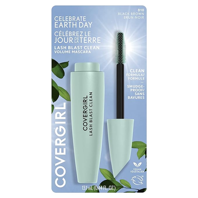 CoverGirl Lash Blast Clean Volume Mascara, Vegan Formula, Volumizing, Smudge-Proof, Cruelty Free, Black Brown, 1 Count