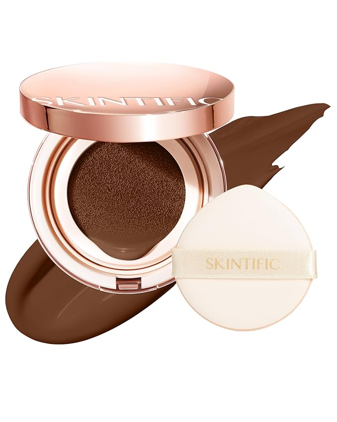 Full Coverage Cushion Foundation, Weightless, Skin Fit, Satin Glow Finish, Oil-Control Waterproof Foundation, Sweatproof Flawless BB Cream CC Korean Makeup