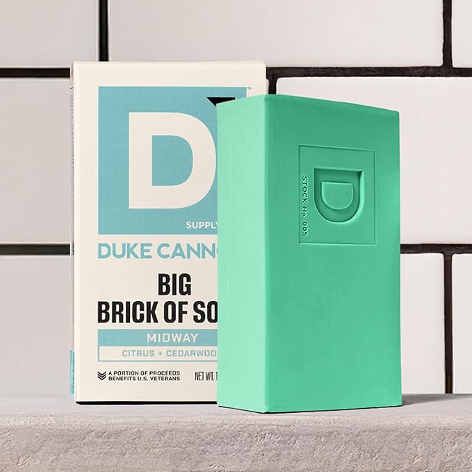 Duke Cannon Supply Co. Extra Large Bar Soap - Men's Natural Soap with Masculine Scents - Citrus + Cederwood - Made in the USA with domestic & globally sourced material - All Skin Types - Midway,10 oz