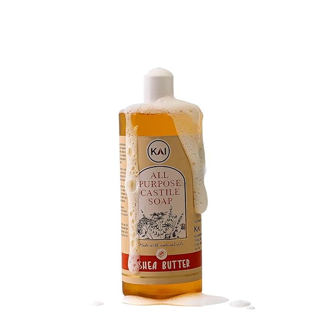 Shea Butter Liquid Castile Soap; Concentrated and All-Purpose; Use for All Natural Body Wash, Face Cleanser, Hair Shampoo, Hands, Dishes, Laundry, Floors, and Pets; 32 Ounce (1 Pack)