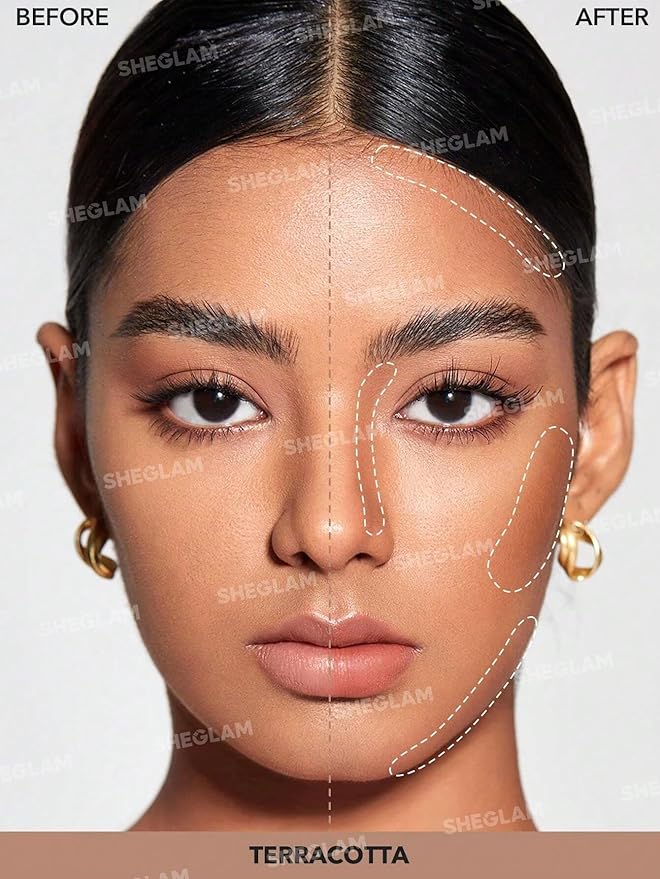 SHEGLAM Snatch 'n' Define Cream Contour Stick Long Lasting Highly Pigmented Sweat Proof Face Bronzer Makeup - Terracotta