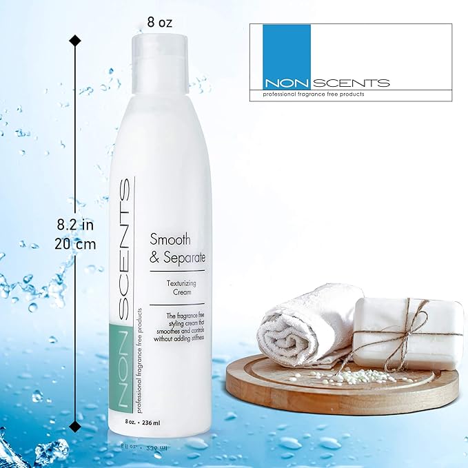 Nonscents Fragrance Free Curl Defining Cream, Truly Unscented. Great for Taming, Enhances Curls & Frizz Control. Create Amazing Blow-Dries & Styles that Last - Made in USA, 8 Fl Oz.