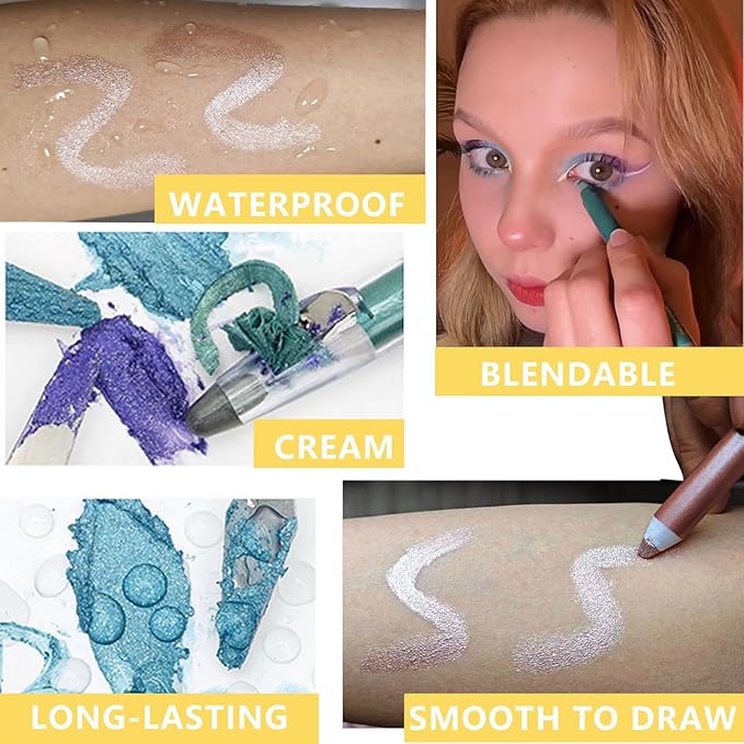 Cocoa Brown Eyeshadow Stick, Blendable Creamy Eye Brightener Stick, Waterproof Eyeshadow Pencil Long Lasting Crayon, Smooth Shimmer Eye Shadow Highlighter Eye Liner Makeup.#10 Cocoa Brown