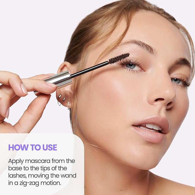 Wonderskin Infinite Rizz Mascara - Brown Mascara for Volume and Length, Long-Wear, Smudge-Proof & Water-Resistant Volumizing Lash Makeup (Brown)