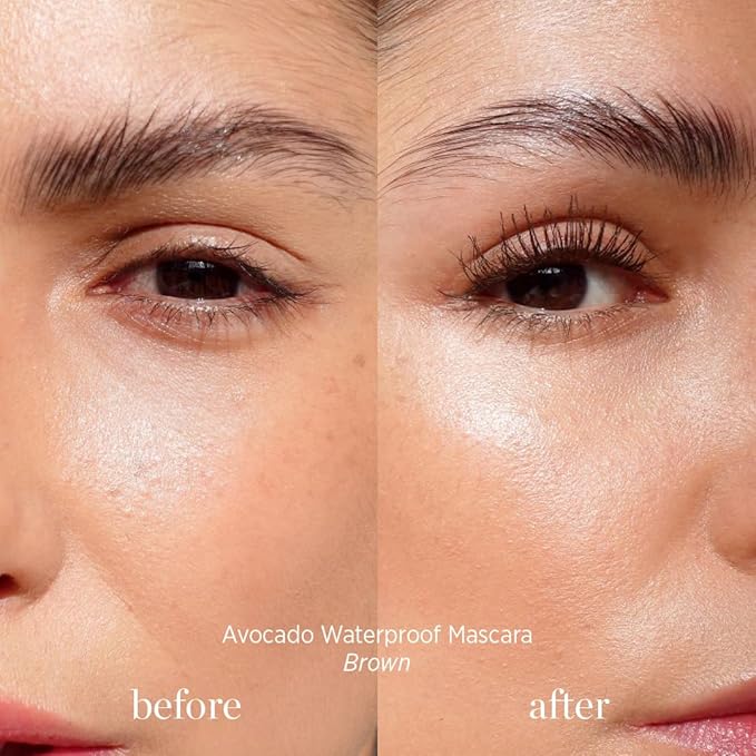 Ere Perez - Avocado Waterproof Mascara | Lengthen, Nourish, Enhance, Strengthen | Long-Lasting, Sensitive Eye Safe | Mamey + Camelia Oils | Vegan, Cruelty-Free, Clean Beauty (Brown, 0.35 oz | 10 ml)
