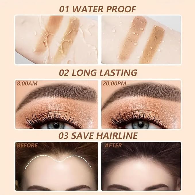 ALLROSE Eyebrow Stamp Stencil Kit - Eyebrow Stencils Perfect Eyebrow Waterproof Eyebrow Stamp, Eye Brow Stencil Kits Brow Stamp, Eyebrow Stencil Kit for Women With 20PCS Brow Shaping Kit, Ash Brown