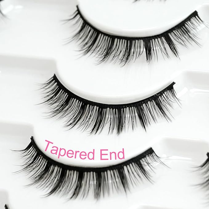 False Lashes Natural Eyelashes Short - 10mm Short Thick Natural Manga False Eyelashes Pestañas Postizas Natural Looking Eye Lash Wispy Strip Lashes Pack by EMEDA(812)