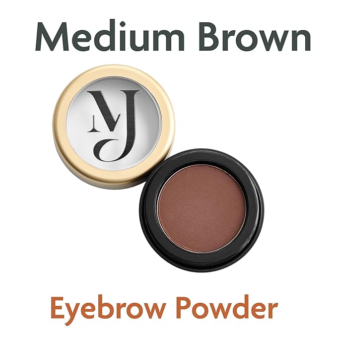 Marie-José Medium Brown Eyebrow Powder - Versatile shade - Compact Size 0.10oz for Purse or Travel Size - Made in USA - Perfect eyebrows, powder smooth!