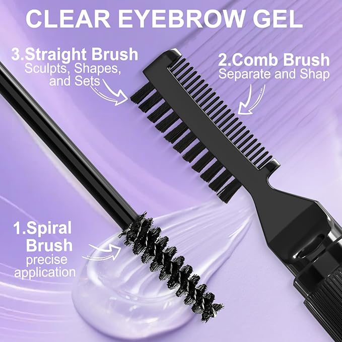 Eyebrow Pen Kit, with Microblading Eyebrow Pen, Eyebrow Gel, Eyeliner, Eyebrow Brush, Eyebrow Pencils for Women, Waterproof, Smudge Proof, Long Lasting Makeup Formula - Black Brown