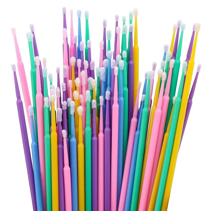 BTYMS 1000 Count Dental Applicators Microbrush Micro Swabs for Eyelash Extensions，Micro Applicators Brushes Disposable Lash Swabs Mascara Brush - 1.5mm/2mm/2.5mm