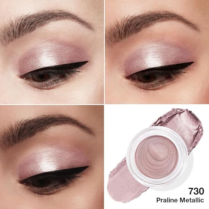 Single Cream Eye Shadow,Praline Metallic Glitter Shimmer Natural Monochrome Eyeshadow Palette,Waterproof,Long Lasting Naturing-Looking,Vegan & Cruelty-Free,730