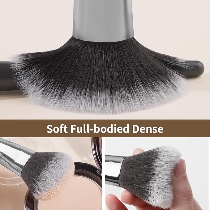 MAANGE Makeup Brush Set 30 Pcs Premium Synthetic Makeup Brushes Foundation Eye Shadow Powder Concealers Highlight Blending Brush Professional Make Up Brush Kit, Black