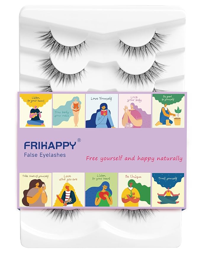 Frihappy Lashes Wispy Natural Lashes Natural Look Natural Eyelashes Wispy Eyelashes False Eyelashes Natural Fake Lashes 13mm Lashes 3D Air-Danica