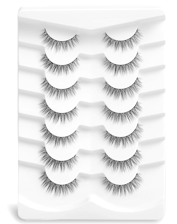 Onlyall Lashes Mink False Eyelashes Natural Wispy Lashes Soft Faux Mink Lashes Fluffy False Lashes DK72