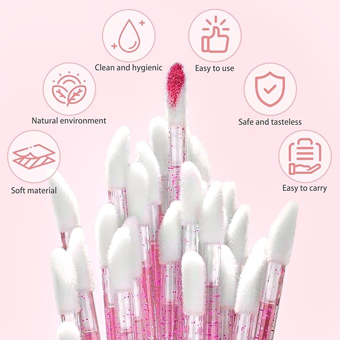Unaone Lip Wands - 100PCS Disposable Lip Brushes for Lipstick, Lip Balms, Lip Gloss, Lip Scrubs and Concealer, Perfect Makeup Applicators Tool