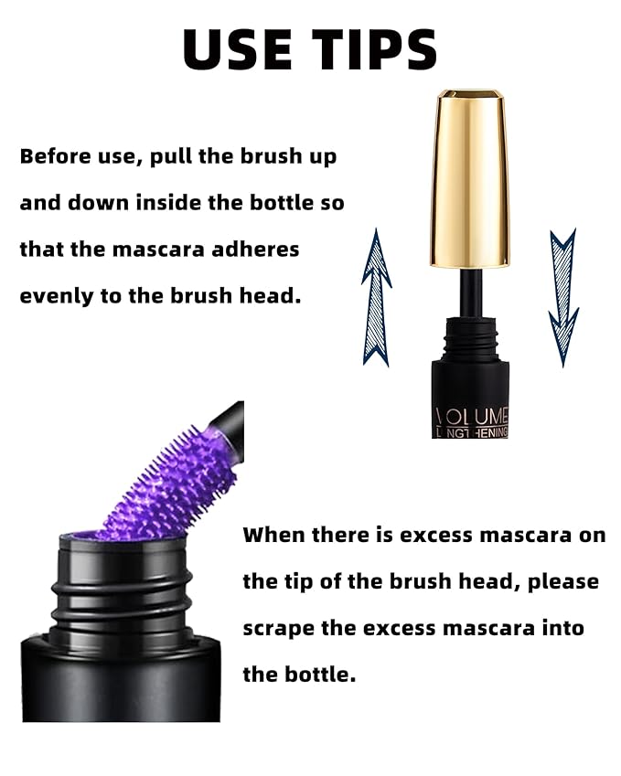 Red White Waterproof Mascara for Eyelash, 5D Silk Fiber Lashes Extension Colored Tube Mascara with Eyelash Brush, Long Lasting Smudge-proof Volumizing Lengthening, Eye Makeup Party Gift for Women
