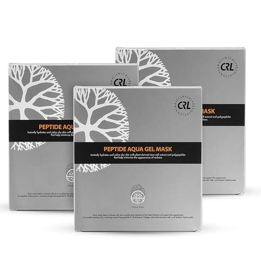 Clinical Resolution Peptide Aqua Gel Mask, Hydrating & Refreshing Gel Sheet Mask, Cooling Sensation for Skin Comfort, 15 Single-Use Masks (3 Boxes, 5 per Box)