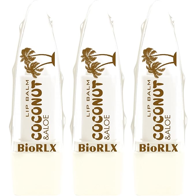 BioRLX Coconut Oil Lip Balm - Natural Hydration with Coconut’s Nourishing Properties for Everyday Lip Care (Coconut, 0.12 Ounce (Pack of 1))