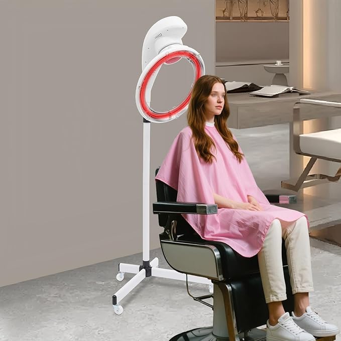 Stand Hair Dryer, White 360° Rotating Hair Color Processor 950W, Professional Salon Drying Perming Machine, Hair Dyeing, Oil Treatment, Hair Drying, Heating, Perm Styling for Salon SPA (White)