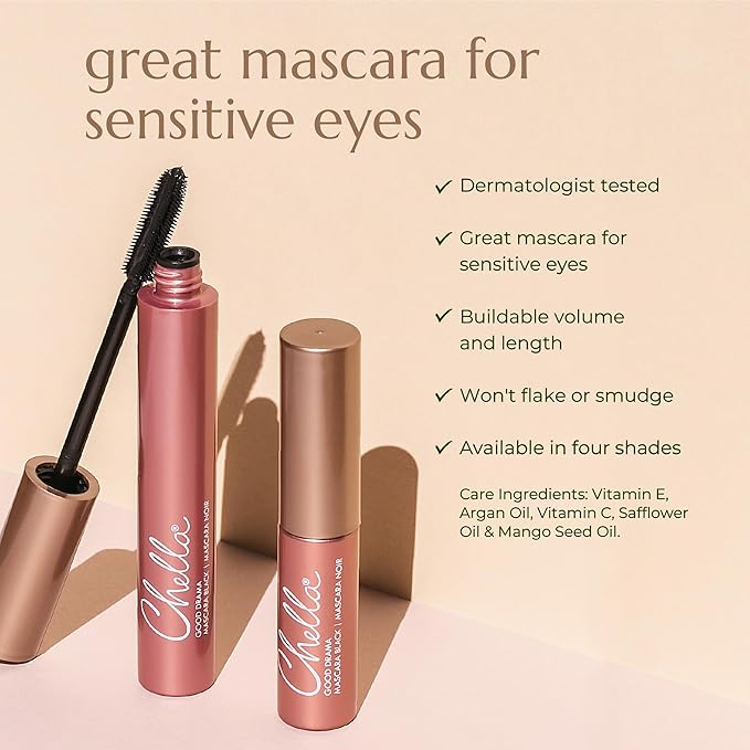 Chella Good Drama Vegan Mascara, 0.33 Fl. Oz (Brown)