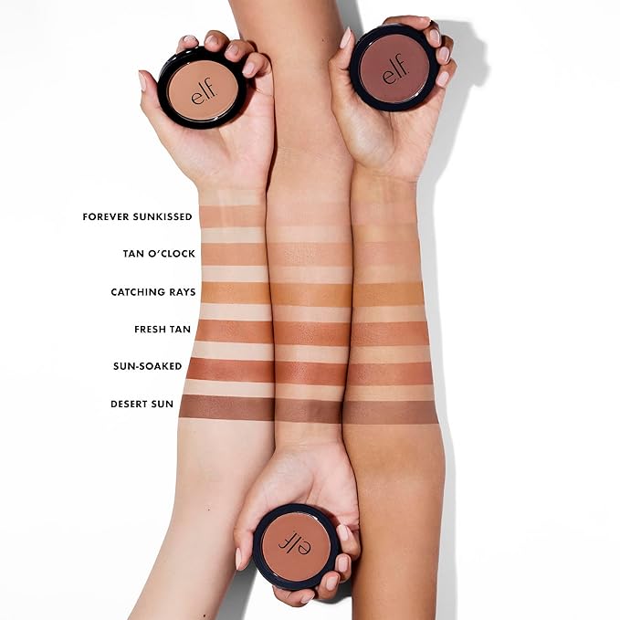 e.l.f. Primer-Infused Bronzer, Long-Lasting, Lightweight & Buildable Powder Bronzer, Delivers A Matte Finish, Vegan & Cruelty-Free, Fresh Tan
