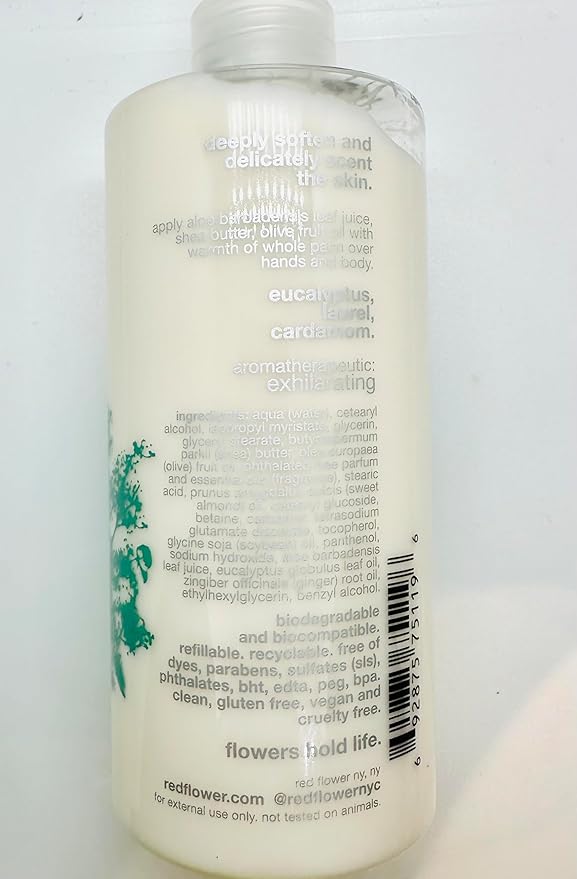 Red Flower Ocean Triple Care Set: Purifying Body Wash, Softening Lotion, and Ocean Smoothing Hair Conditioner for Hydrated Skin and Silky Hair