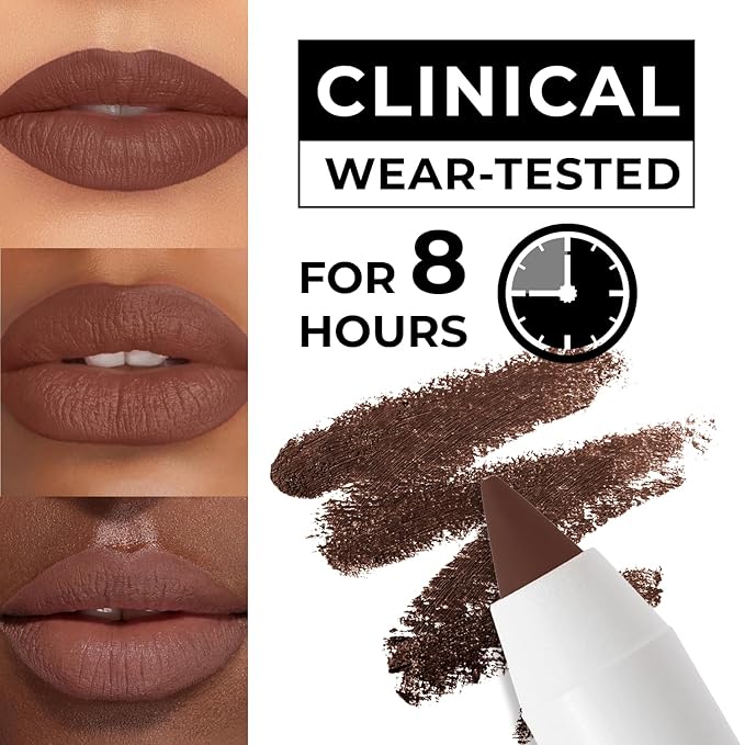 Matte Gel Lip Liner Pencil | Weightless & CreamyTexture - Sharpenable - Longwear & Waterproof - High Pigmented & Flawless Finish - Cruelty-free & Paraben-Free - 414, 1,7g/0.05oz. (Intense Brown)
