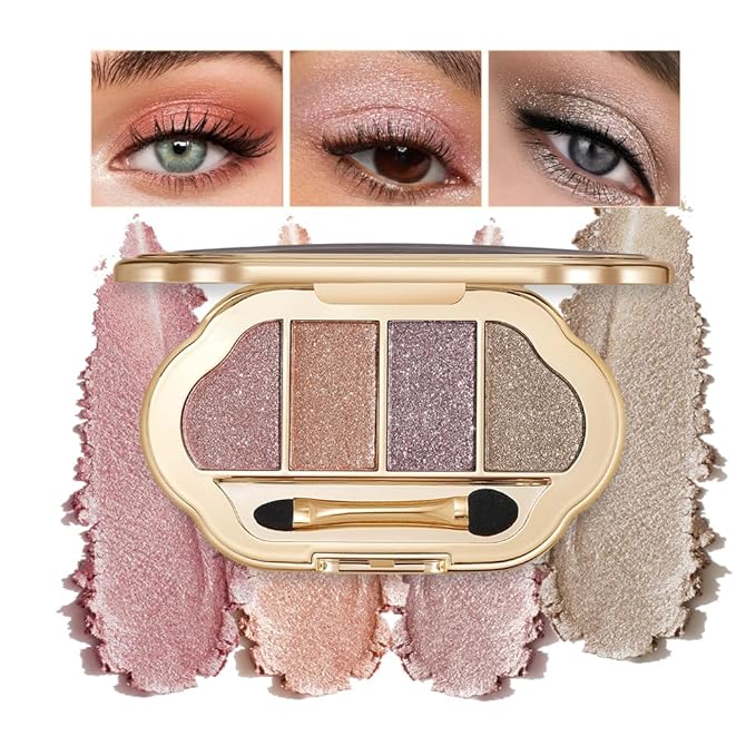 Matte Diamond Eyeshadow Palette, Shimmer Pearlescent Shades Metallic, Duo-Chrome, Glitter Sparkle and Soft Mud Textures, Natural Even Pigment for Brightening,Contouring and Multi-Look Eye Makeup-3#