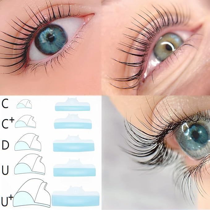Lash Lift Shields U Curl Eyelash Perm Rod 5 Size Korean Lifting Pads for Perm and Tint Soft Perming Rods Make Easier Lash Curling Round Lami Lamination Rollers Lift Lashes Up Like Lash Extension