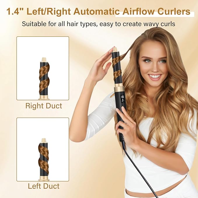 Hair Dryer Brush, 8 in 1 Professional Hot Air Styler, 110,000 RPM High-Speed, Fast Drying - NO Heat Damage Blow Dryer Brush for Curling, Volumizing, and Straightening