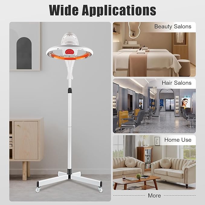 Multifunction Stand Hair Dryer, 950W Free-Stand Hair Dryer Color Processor Drying Perming Machine Orbiting Rotating Hair Perm Salon Styling