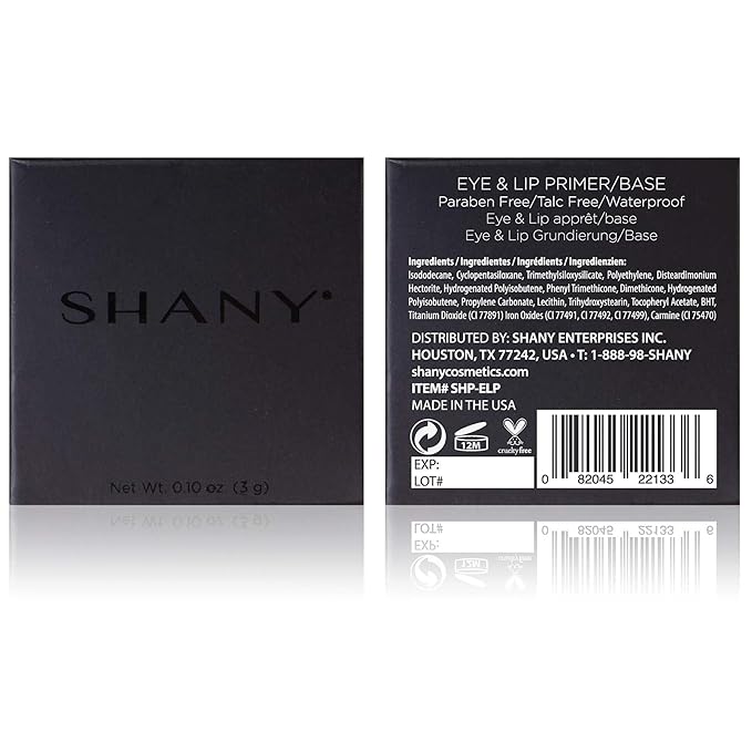 SHANY EYE & LIP Makeup Primer Base - Waterproof, Long-Lasting, Smudge-Proof, Paraben Free, Talc Free, Hypoallergenic, Nourishing Formula Eyeshadow Base For All Skin Types