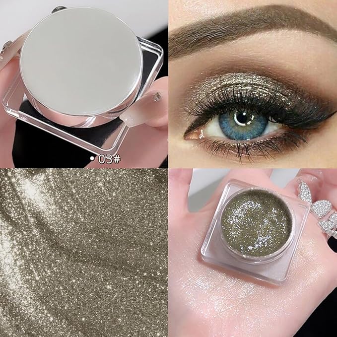 Eyeshadow Single Shimmer, High-Pigment Monochrome Eye Shadow Pressed Powder, Everyday Velvety Silky Eye Makeup Looks, Professional Long-Lasting Waterproof Single Eyeshadow Palette, 03 Warm Light Gold