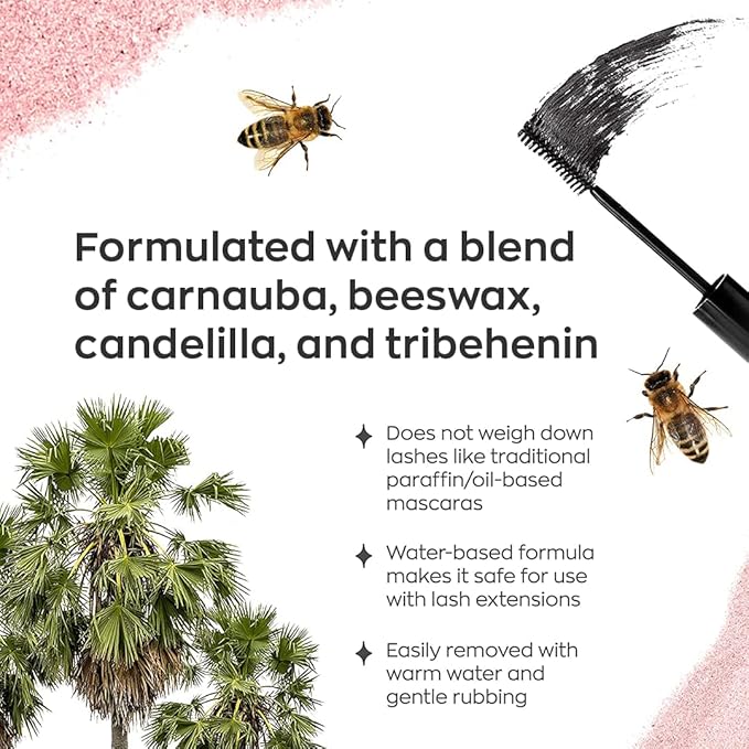 Elizabeth Mott Black Volumizing Mascara Set – Smudge-Proof, Water-Resistant, Lengthening Fiber Formula with Hourglass Wand – Cruelty-Free, Safe for Lash Extensions – Travel-Size Mini Trio, 4ml Each