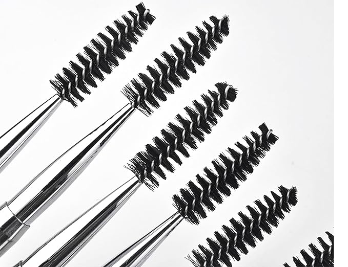 2PCS Mascara Brushes Eyebrow Eyelash Brushes Mascara Wands Applicators Eye Brushes Portable Cosmetic Brushes with Cap Spoolies Brushes for Eyelash Extensions and Eyebrows, Pink