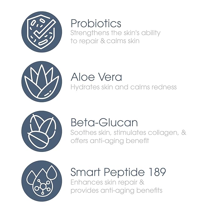 Glowbiotics Probiotic Revitalizing Cleanser - Anti-Aging Face Wash with Peptides - 10 oz - Hydrating Gel for Hormonal, Dry & Mature Skin