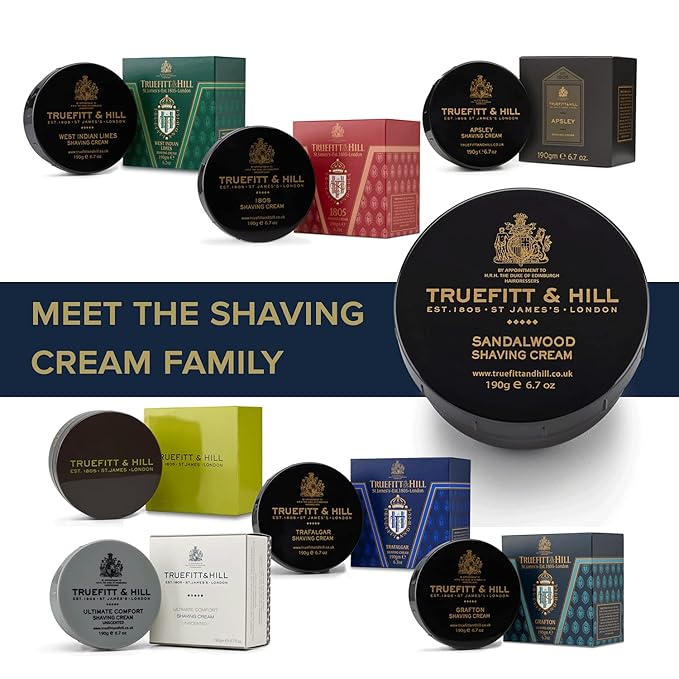 Truefitt & Hill Shaving Cream Bowl - Sandalwood | Smooth Glide for Incredibly Close, Yet Comfortable Hydrating Shave, 6.7 ounces