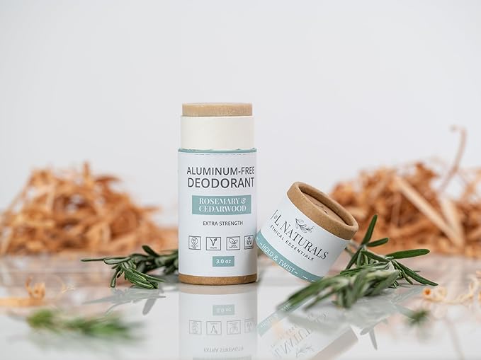 J&L Naturals Aluminum Free Deodorant for Men & Women | 100% Natural Ingredients With Coconut Oil, Shea Butter, & Essential Oils | Sustainable, Eco-Friendly (Rosemary & Cedarwood, 3.0 Oz (Pack of 2))