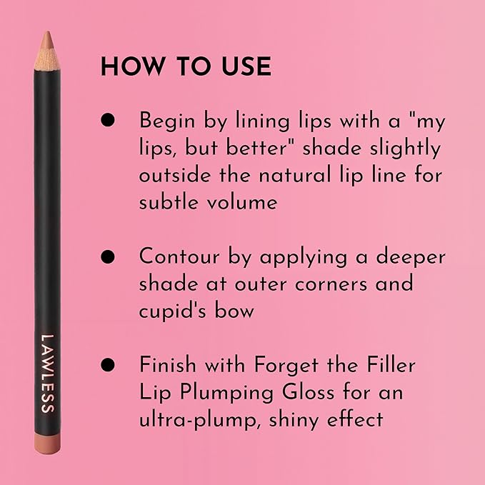 Lawless Women's Forget the Filler Definer Liner, Nude Honey, Pink, 0.04 Ounce