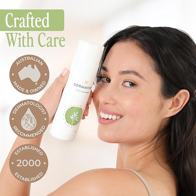 Hydrating Facial Cleanser, Soap-Free Gentle Cleanser with Colloidal Oatmeal & Vitamin E, Soothes & Moisturizes Dry Sensitive Skin, Suitable for All Skin Types, 250ml (8.5oz)