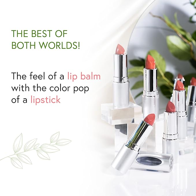 Honeybee Gardens Truly Natural Long Lasting Lipstick, South Beach, Bright Coral with Red Undertones, Naturally Hydrating & Nourishing, Vegan, Gluten-Free & Cruelty-Free, 0.11 oz / 3 g