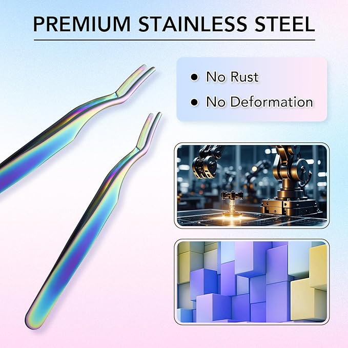 GOLLEE Lash Applicator Tool Eyelash Applicator Tool for Lash Clusters Lash Extension Tweezers Eyelash Tweezers DIY Lash Applicator Tweezers for Lash Application and Removal, Classic style