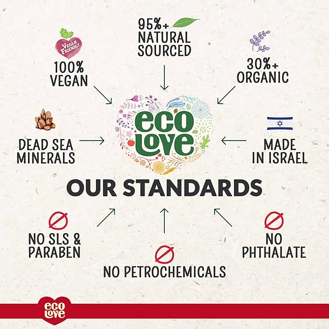 ecoLove – Natural Conditioner for Normal and Oily Hair - No SLS or Parabens - With Organic Tomato and Beet Extract - Vegan and Cruelty-Free, 17.6 oz