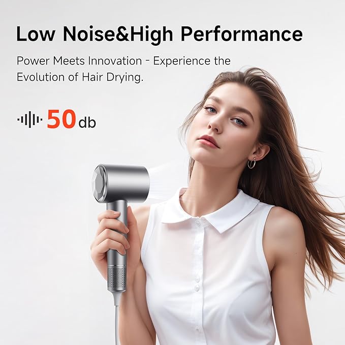 VTT Hair Dryer, 130000 RPM High Speed Blow Dryer for Fast Drying, Low Noise, Lightweight Design for Home & Travel Use, Perfect for Men, Women, and Professionals