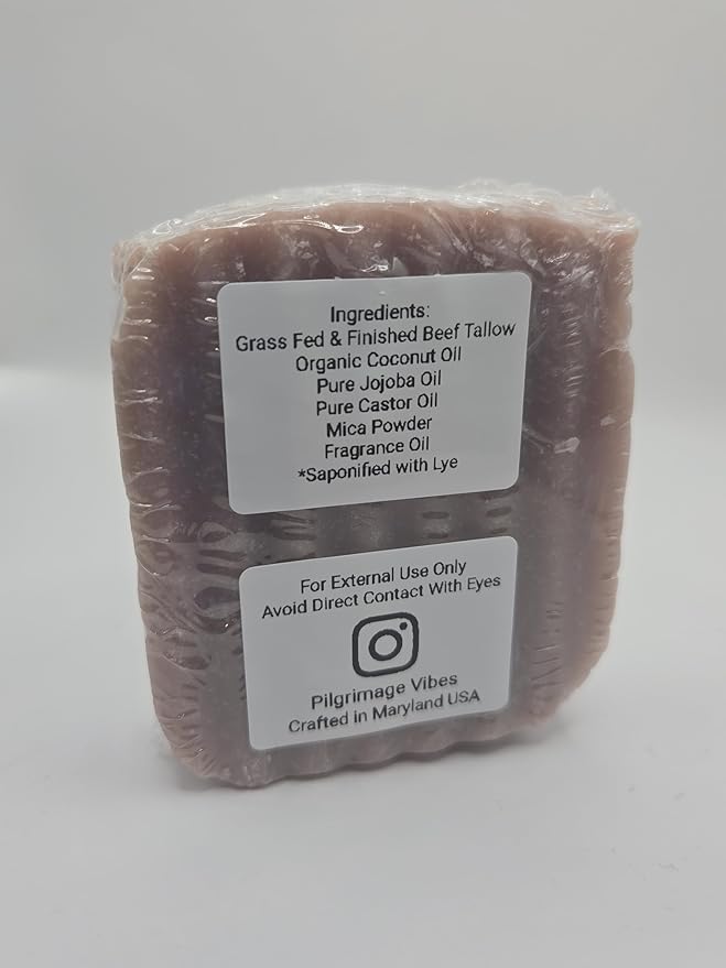 Tallow Soap (2 Pack) Kentucky Bourbon Scent Handmade Grass Fed Beef Tallow Soap with Nourishing Oils