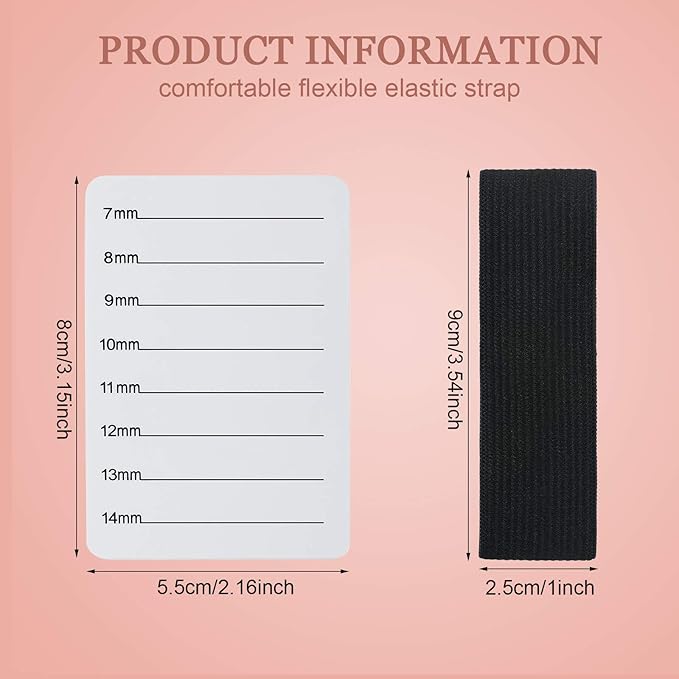 Maitys 6 Pieces Eyelash Extension Hand Plate Lash Holder Eyelash Extension Pallet Stand Holder Tray Tools with Adjustable Wrist Strap Strip for Makeup Lash(7-14 mm)
