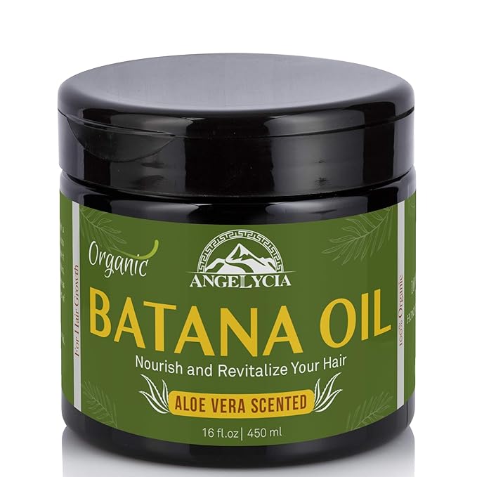 ANGELYCIA Raw Batana Oil for Hair Growth & Scalp Stimulator – 100% Pure Hair Oil from Honduras – Dr. Sebi Organic Paste – Natural Hair Growth Products for Thicker Edges, Breakage & Split Ends