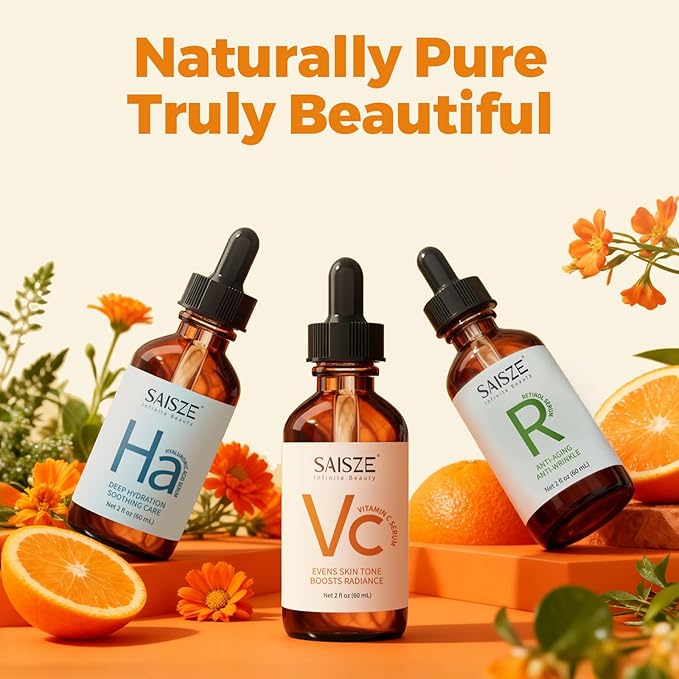 Vitamin C Serum for Face, Valentines Day Gifts for Her, Facial Serum for Dark Spot, Skin Care Gifts for Women, Christmas Stocking Stuffers, Anti Aging with Vitamin C, Hyaluronic Acid, 60ml